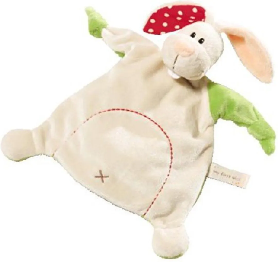 Nici Knuffeldoekje Rabbit 25 X 25 Cm Pluche Wit/groen