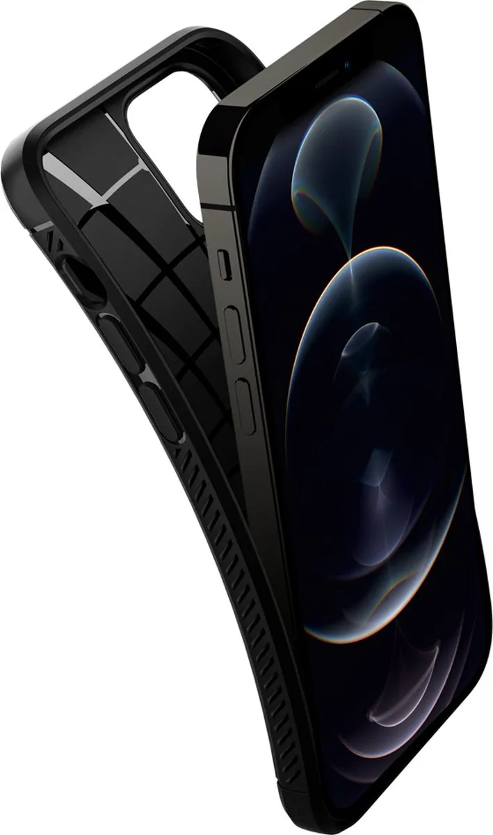 Spigen Rugged Armor TPU Hoesje iPhone 12 Pro - zwart