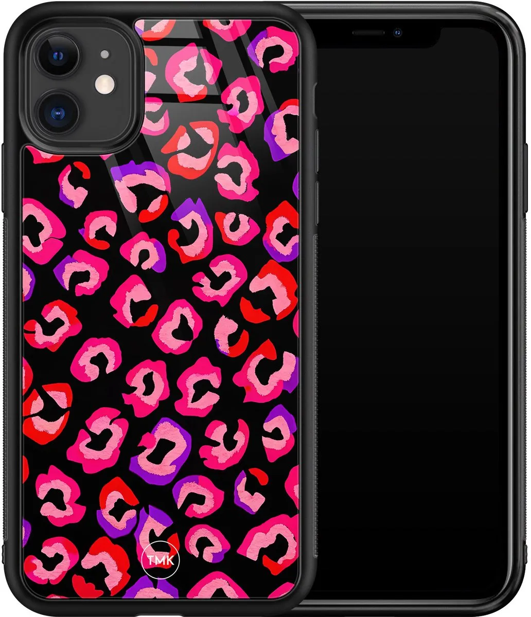 Casevibes iPhone 11 Hoesje - Luipaard Neon Multi