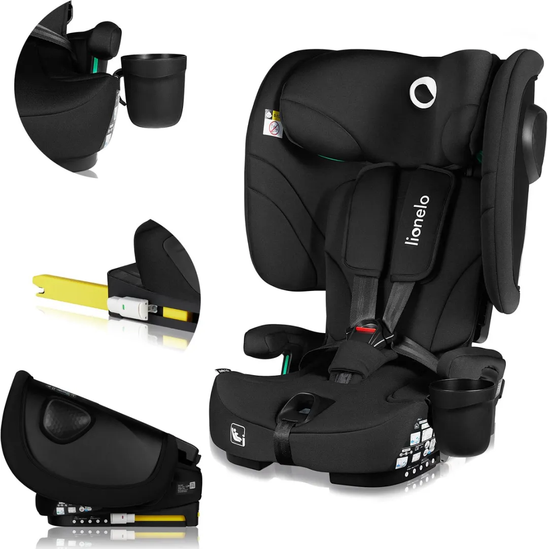 Lionelo Nelly i-Size Autostoel - 1.5-12 jaar (76-150cm) - Zwart/Carbon