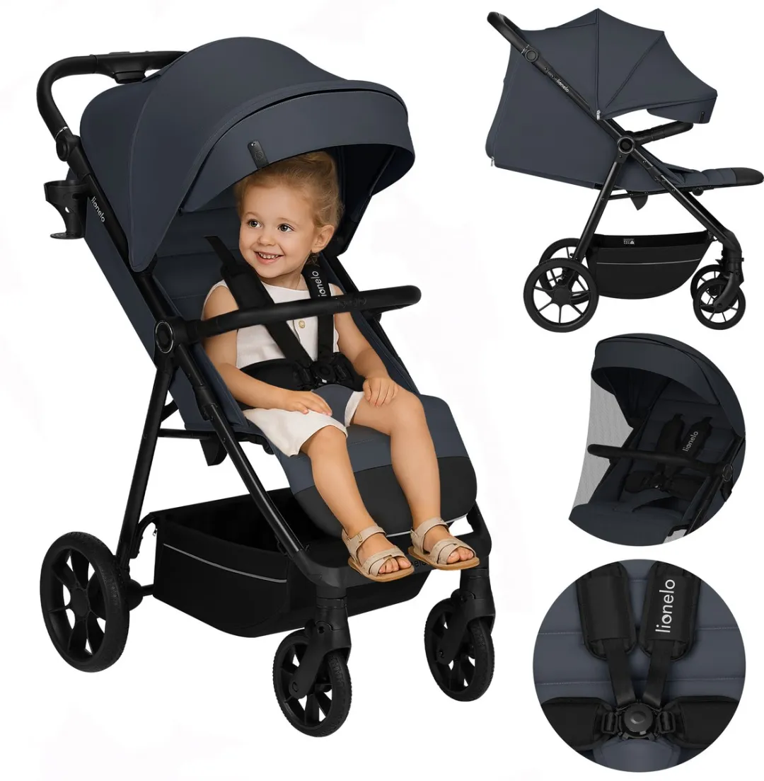 Lionelo Iva Kinderwagen - Groen - 360° Zwenkwielen met vering