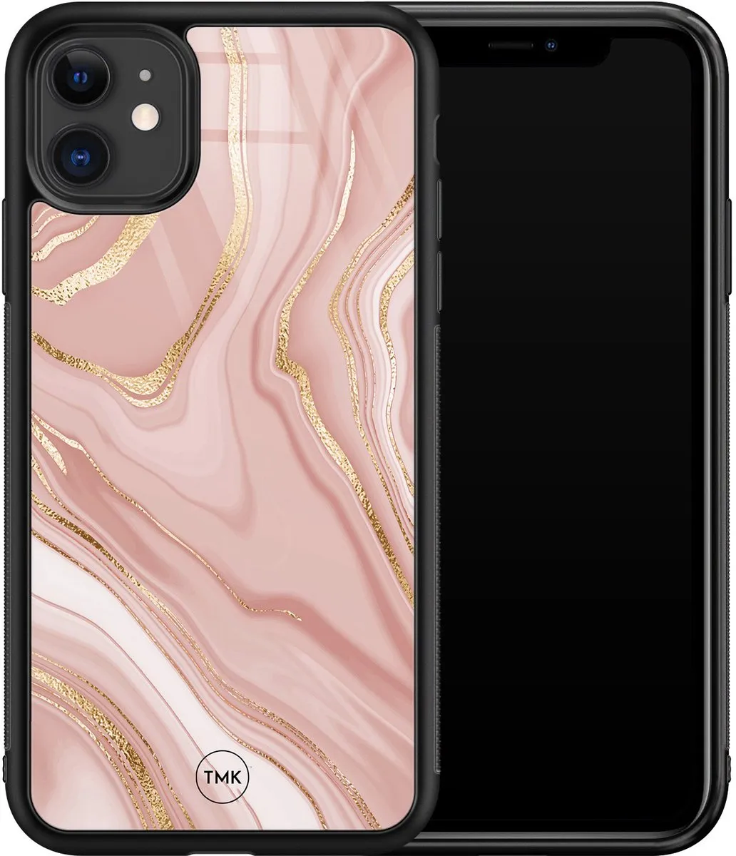 Casevibes iPhone 11 Hoesje Rose Marble - Roze