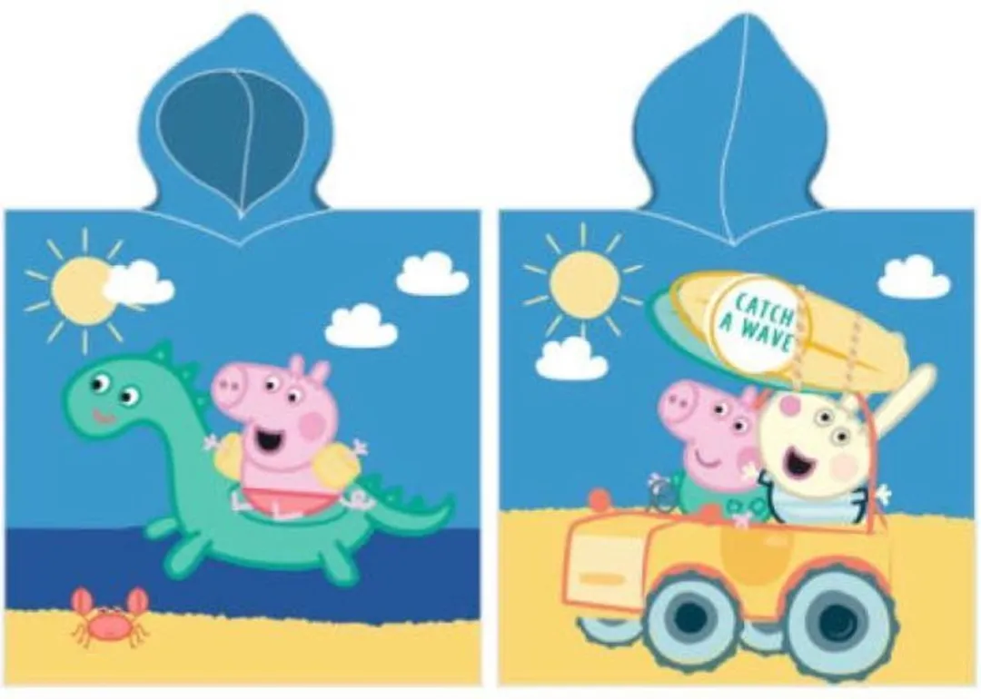 Nickelodeon Peppa Pig Badponcho - 104 - 50x115cm - Blauw/Geel