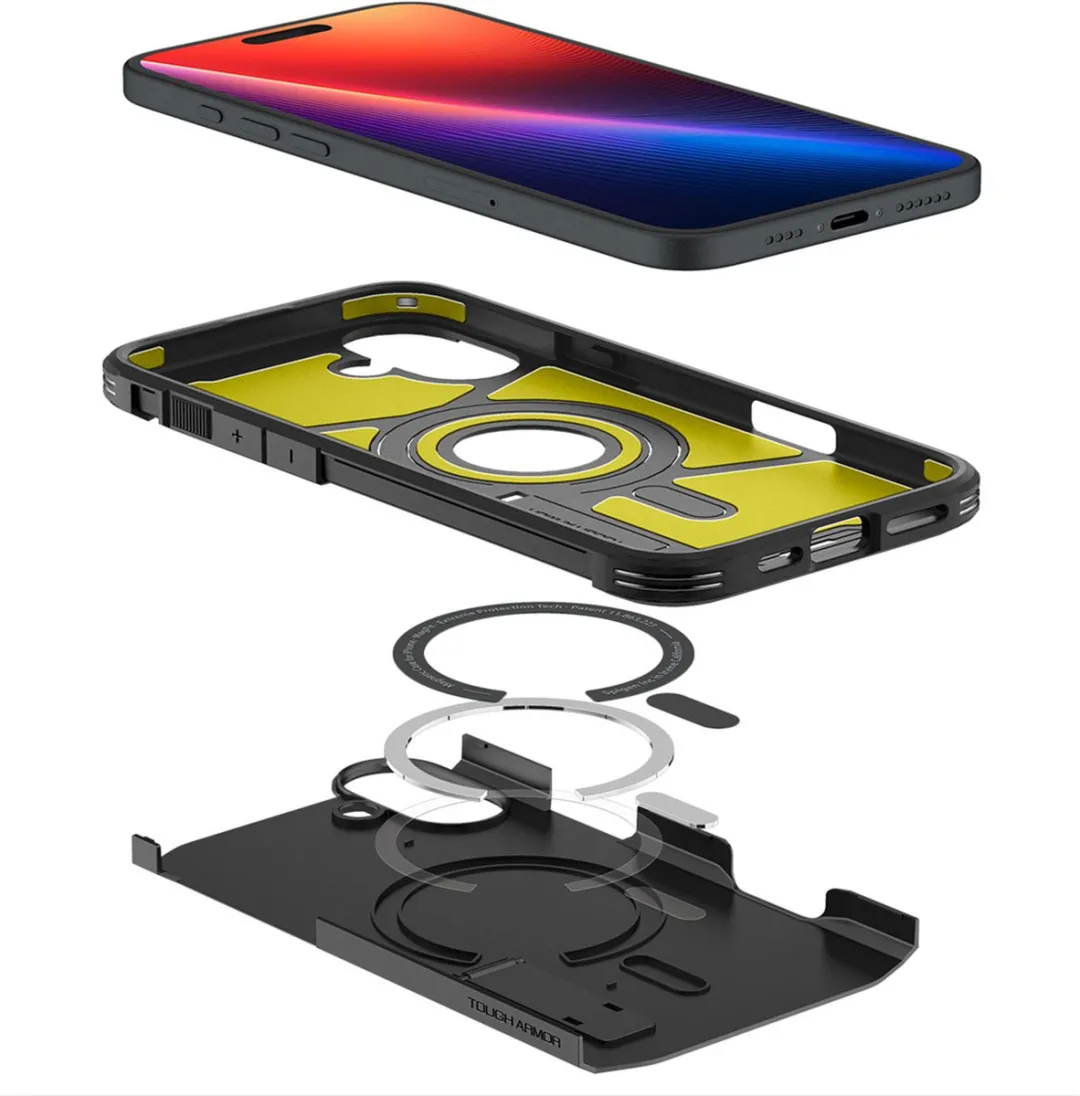Spigen Tough Armor MagSafe iPhone 16 Plus Hoesje - Zwart - afbeelding 6 van 6