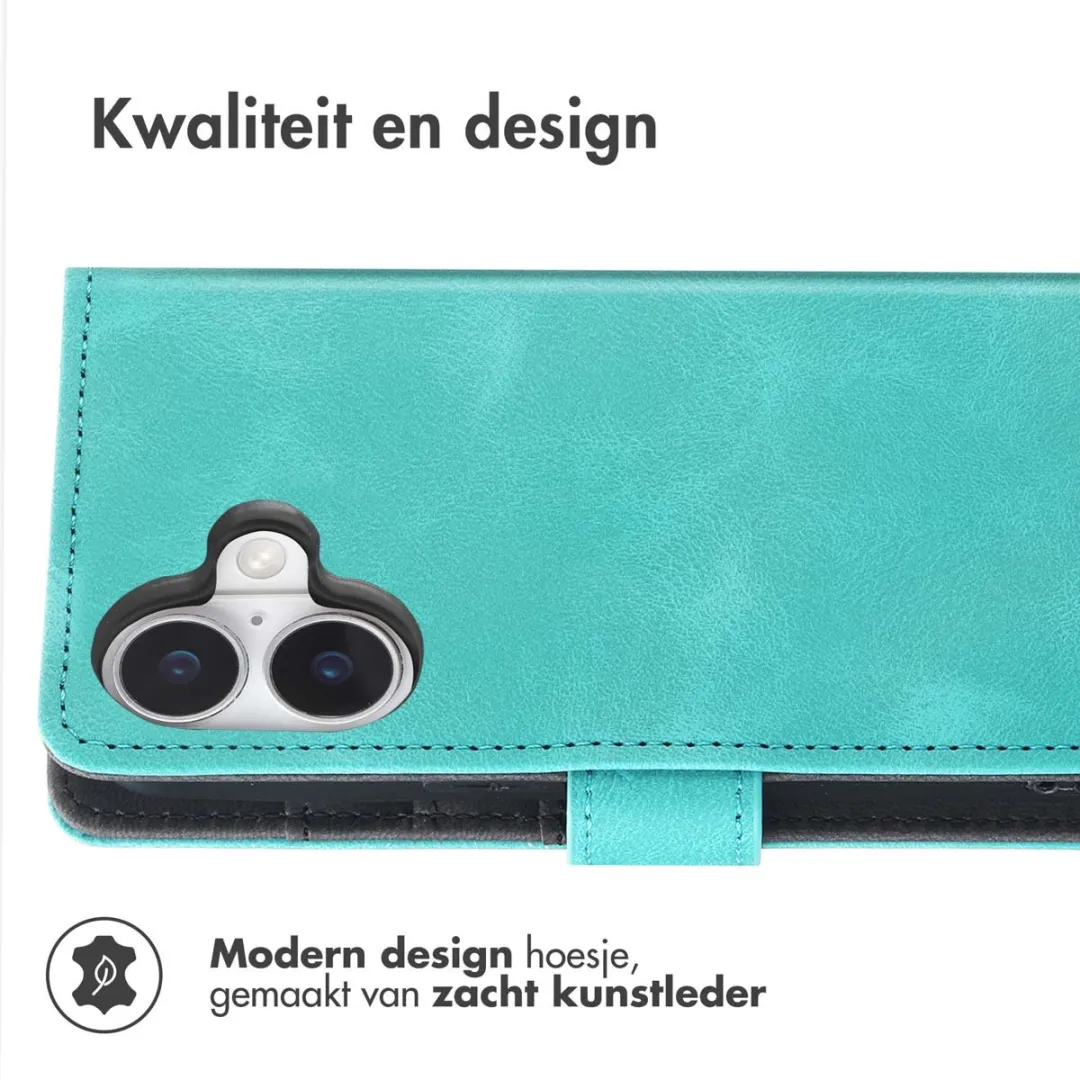 Imoshion iPhone 16 Bookcase Hoesje - 3 Pasjes - Turquoise