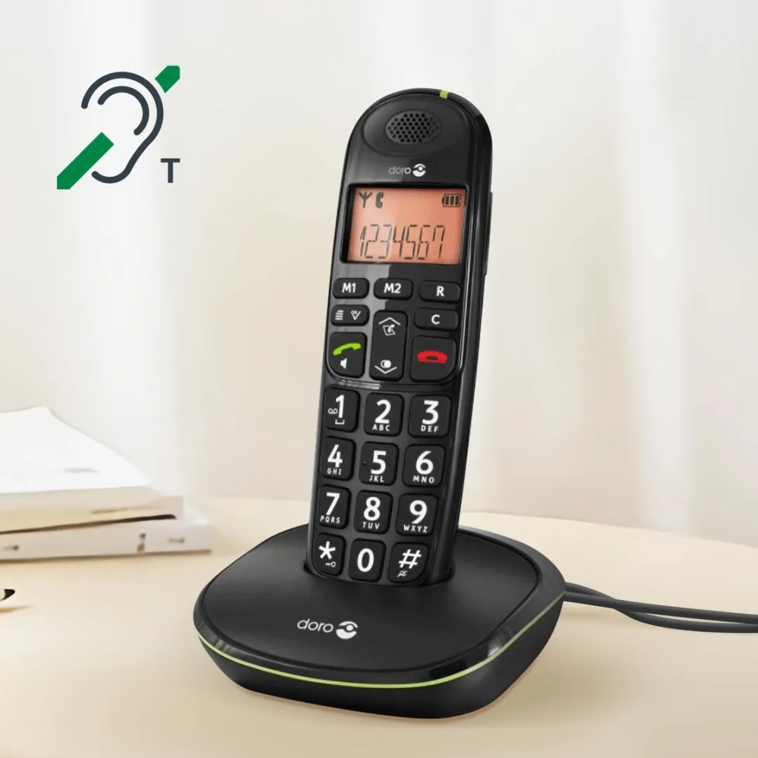 Doro PhoneEasy 100W Duo DECT Telefoon - 2 Handsets - Zwart