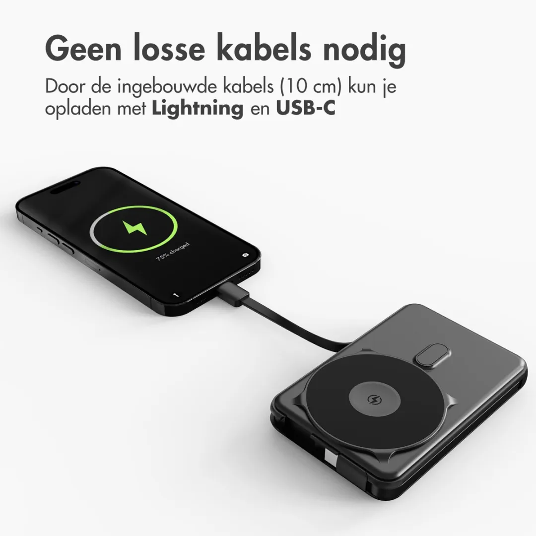 Imoshion Powerbank SH00074112 10000mAh - MagSafe 35W - 3 Outputs - Zwart