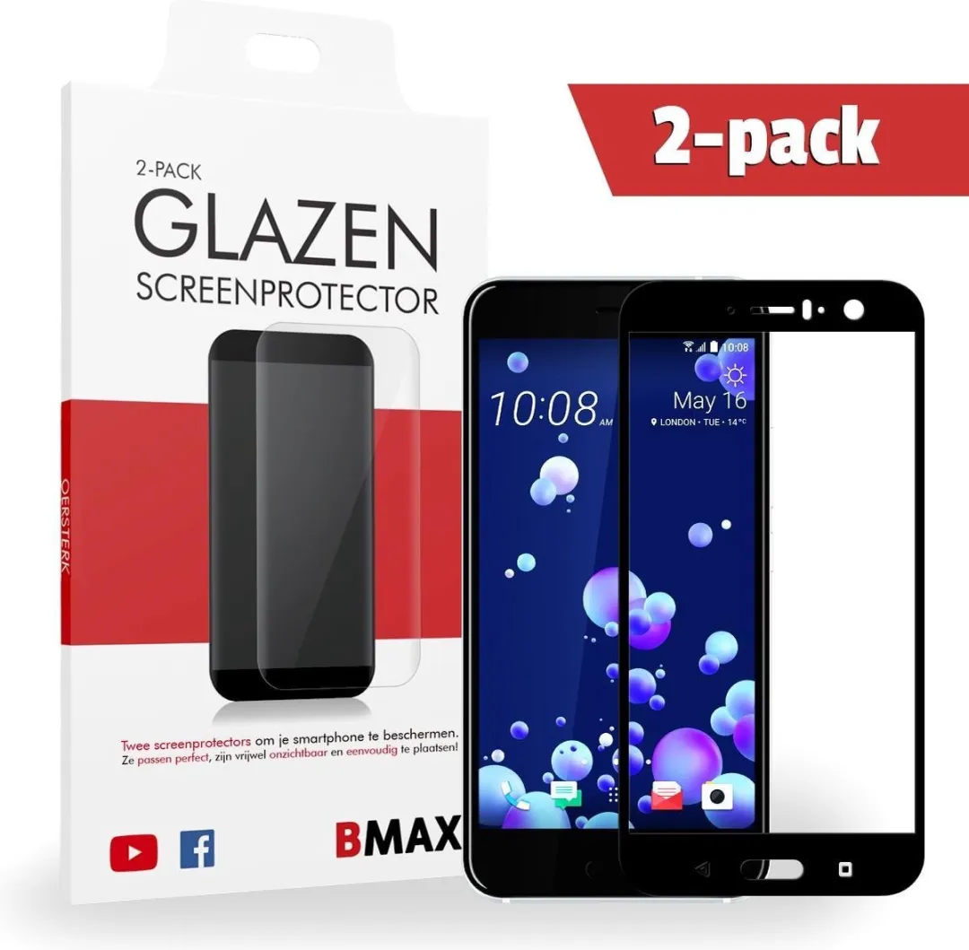 BMAX 3D Full Cover Glazen Screenprotector HTC U11