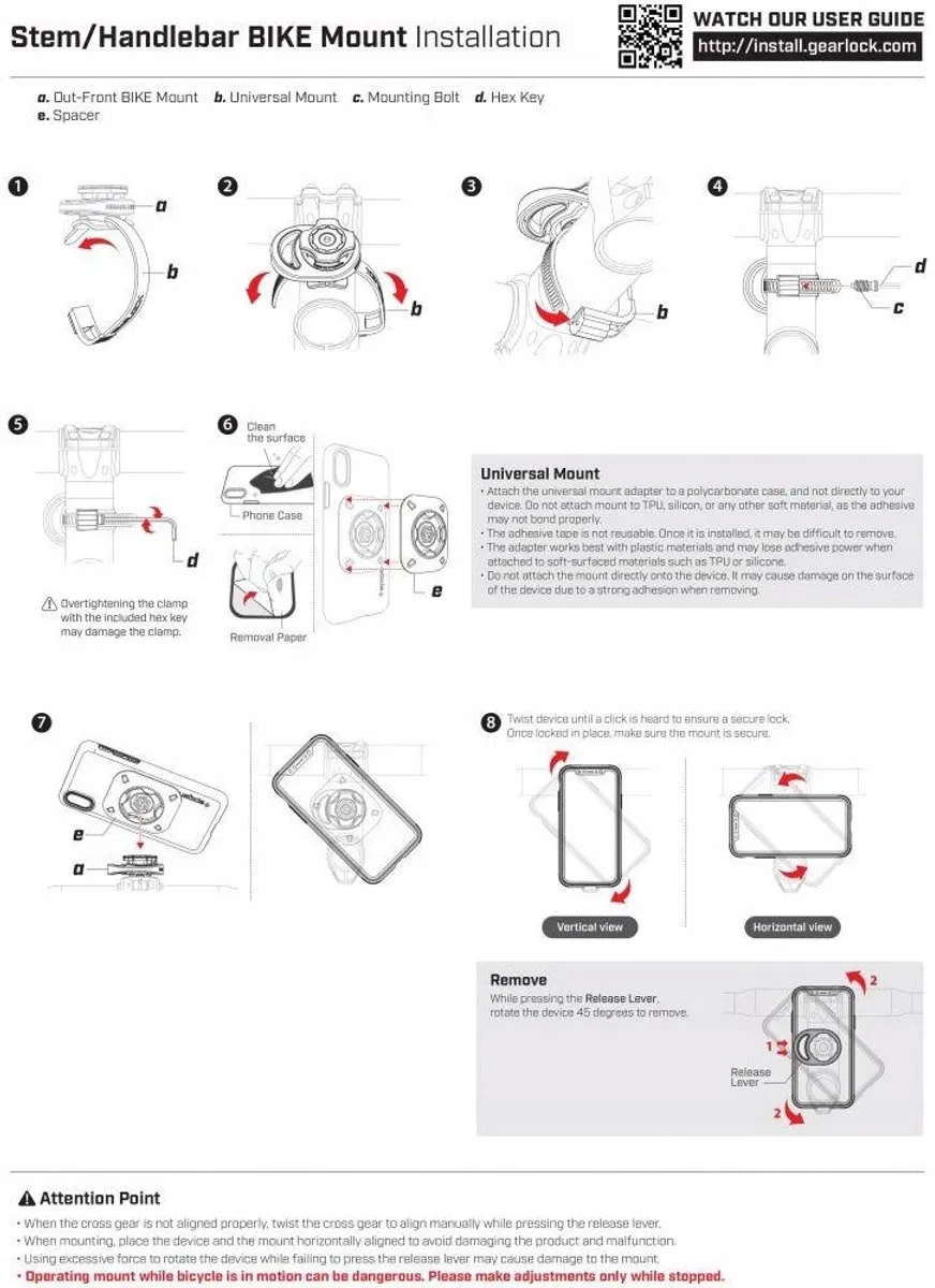 Spigen Gearlock MS100 Fietsstuurhouder - Zwart