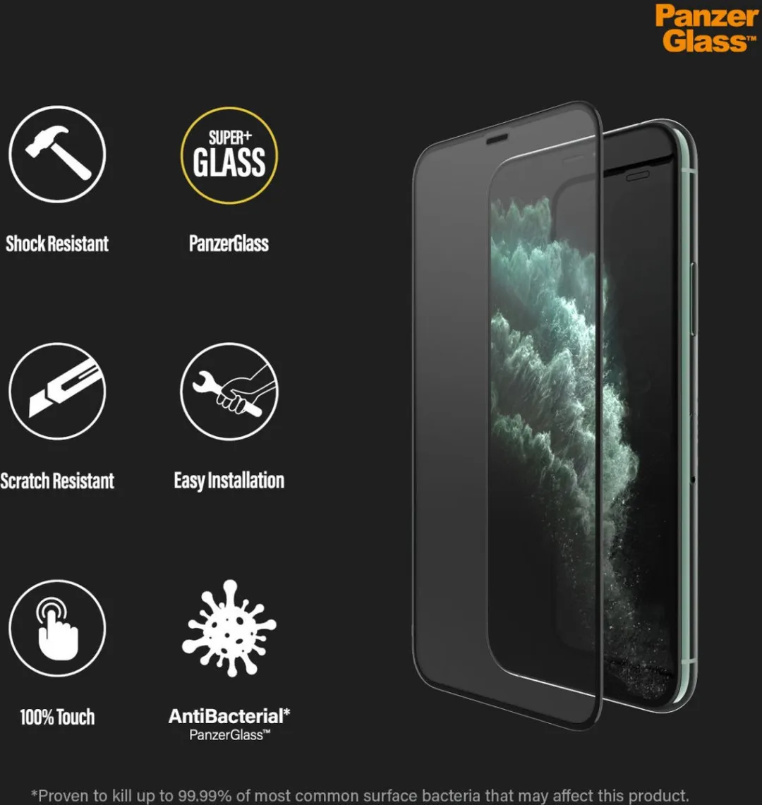 PanzerGlass PZ-2666 Screenprotector iPhone XS Max - Zwart - afbeelding 6 van 6
