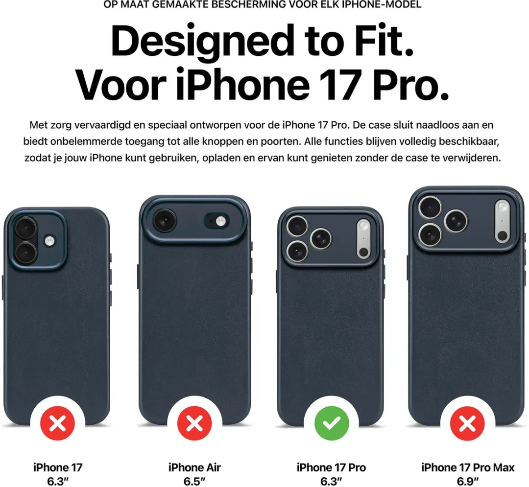 Decoded 2-in-1 Wallet Hoesje iPhone 17 Pro - Navy Blauw