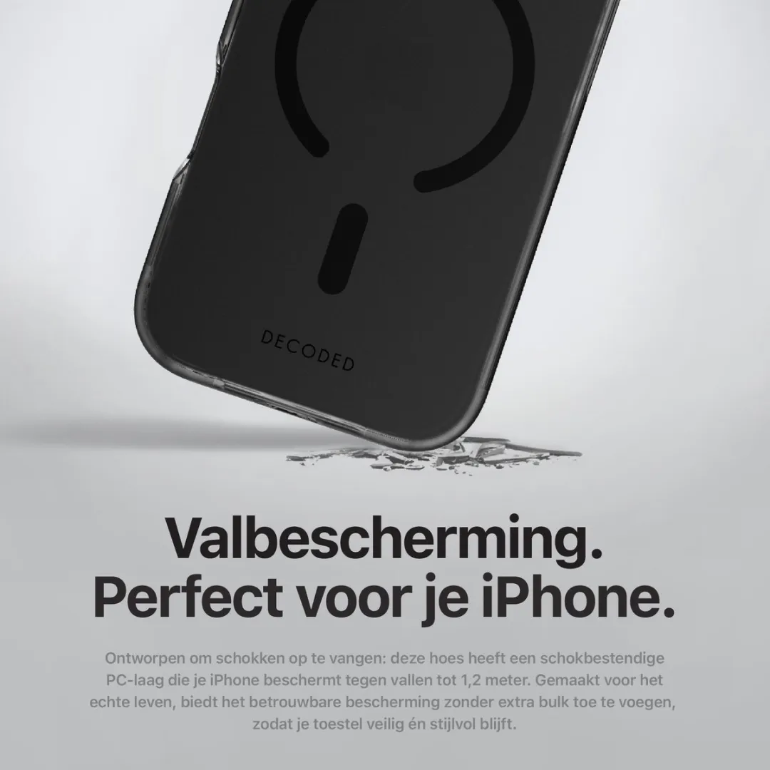 Decoded Clear Frosted Hoesje iPhone 17 Pro - Transparant Zwart