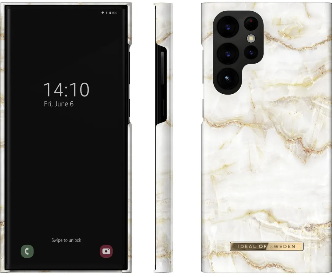 iDeal of Sweden Fashion Case S22 Ultra Golden Pearl Marble - IDFCSS20-S22U-194 - afbeelding 4 van 5