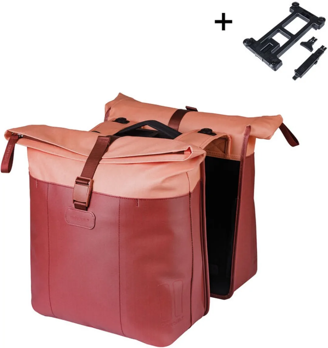 Basil Vive Dubbele Fietstas 35L - Bordeauxrood