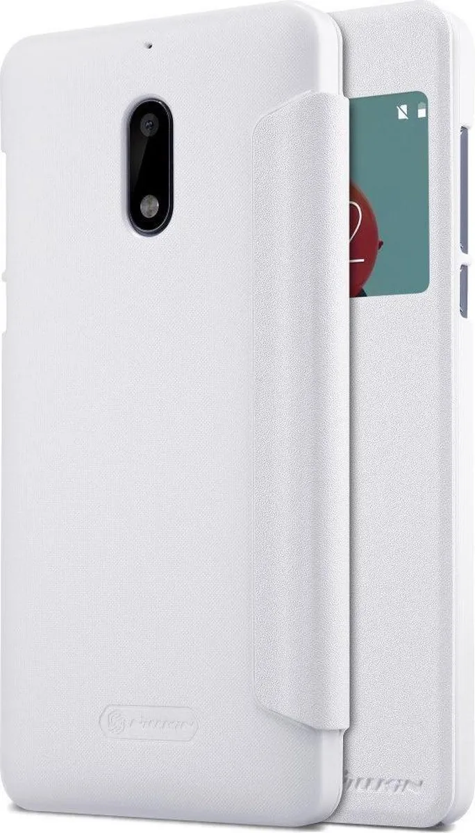Nillkin Nokia 6.1 Leather Case Sparkle Series - Wit - afbeelding 6 van 6