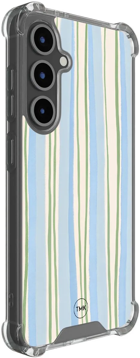 Casevibes S/S25FE/S/029 Hoesje Samsung Galaxy S25 FE - Blauw - Pastelblauwe Strepen