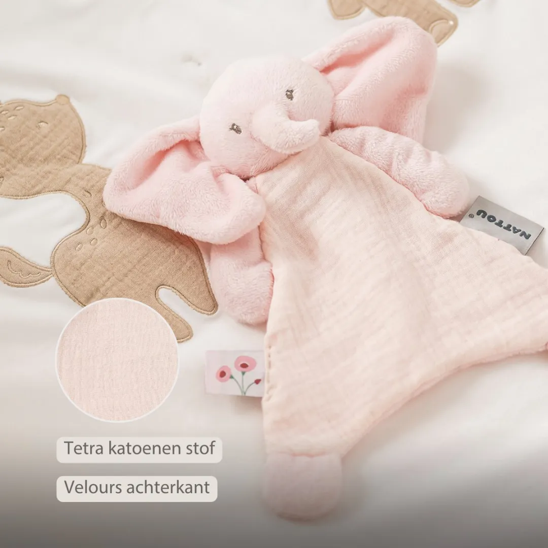 Nattou FanFan Baby Knuffeldoekje Olifant Roze