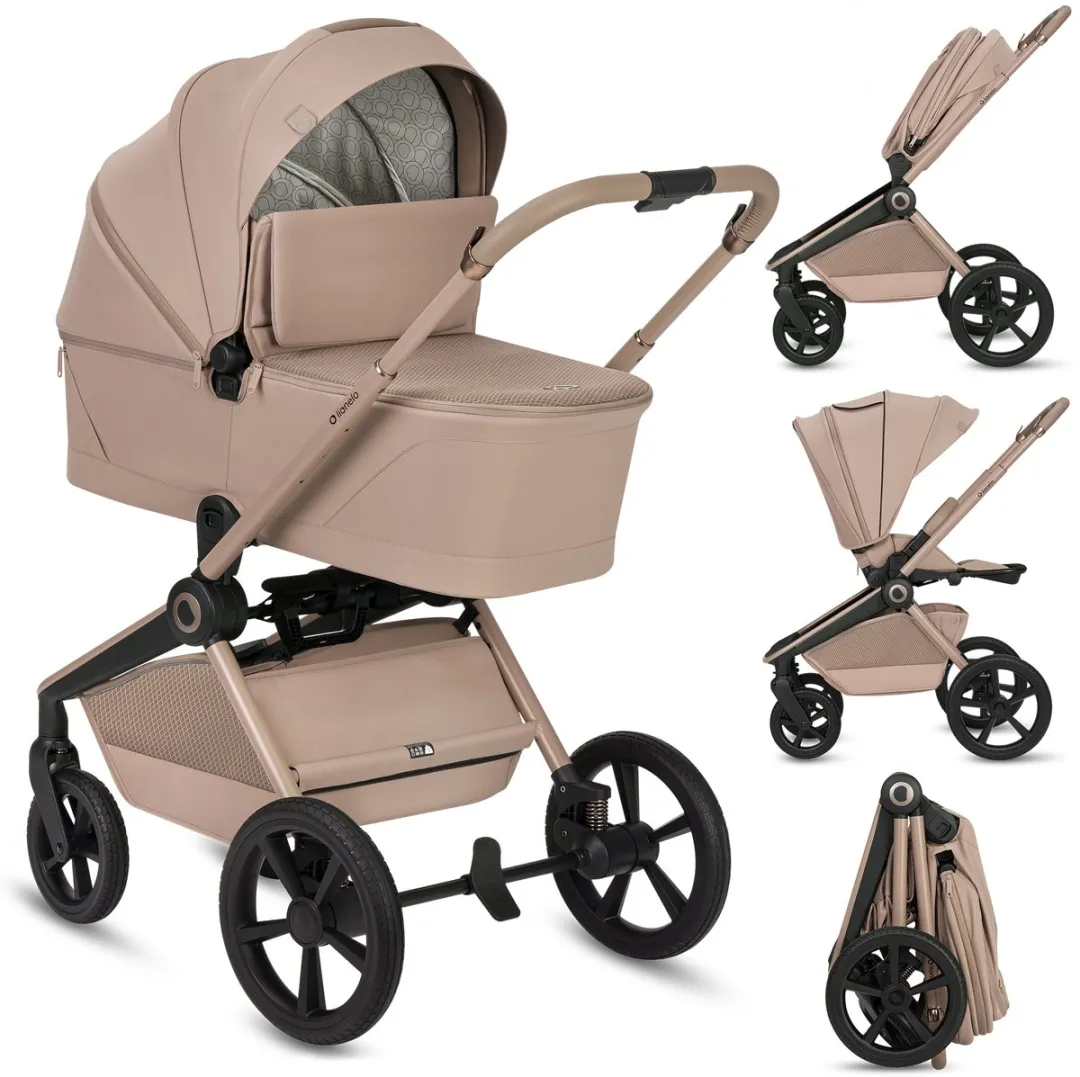 Lionelo Freya 3in1 Kinderwagen Set - Reiswieg Wandelwagen Autostoel - Zwart