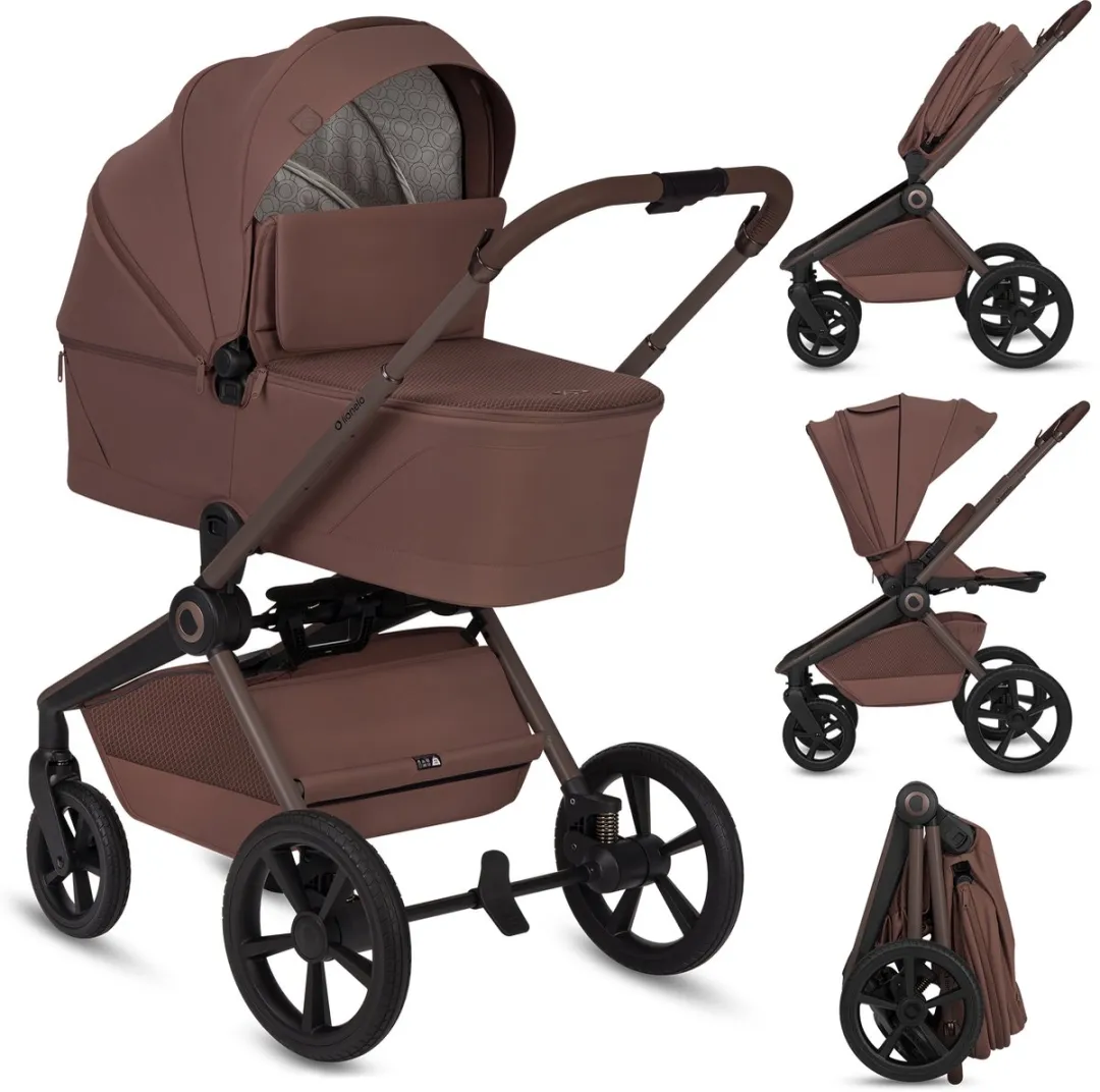Lionelo Freya 3in1 Kinderwagen Set - Reiswieg Wandelwagen Autostoel - Zwart