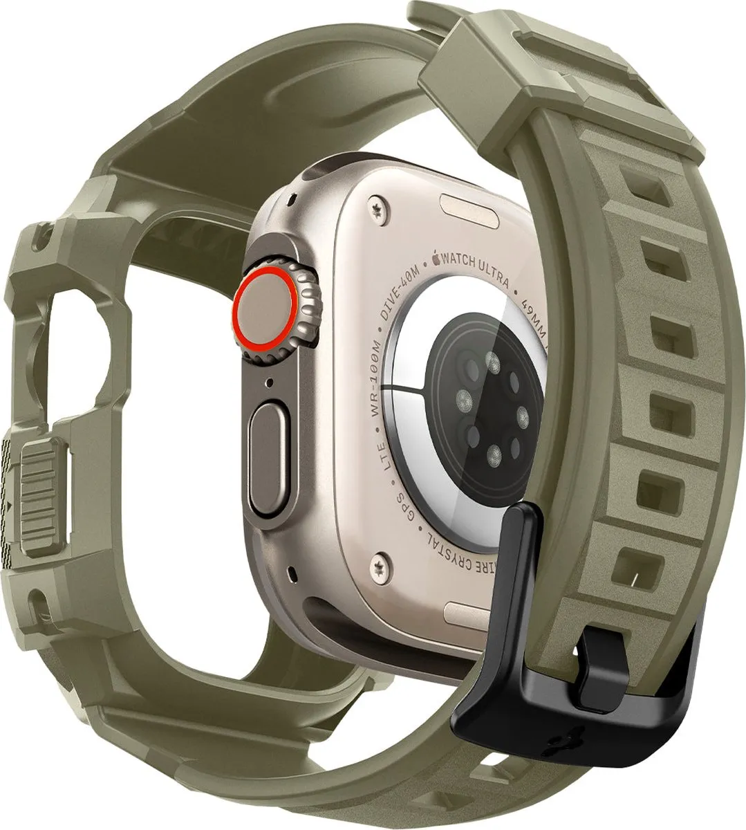 Spigen Rugged Armor Pro Hoesje Apple Watch Ultra 49mm - Khaki - afbeelding 6 van 6