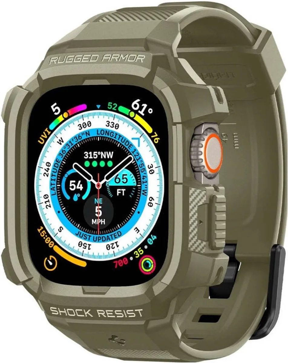 Spigen Rugged Armor Pro Hoesje Apple Watch Ultra 49mm - Khaki