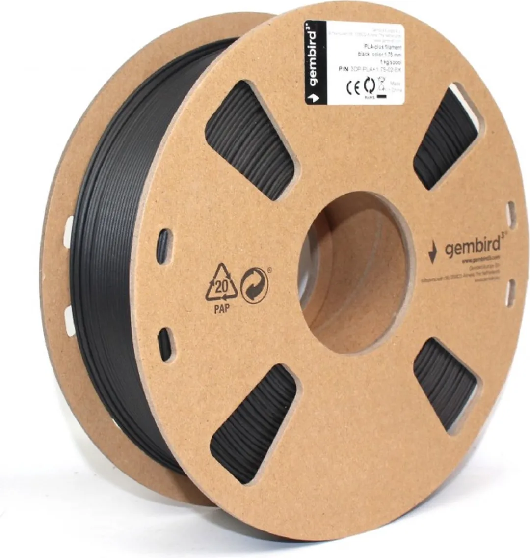 Gembird PLA+ 1,75mm Filament - Zwart 1kg