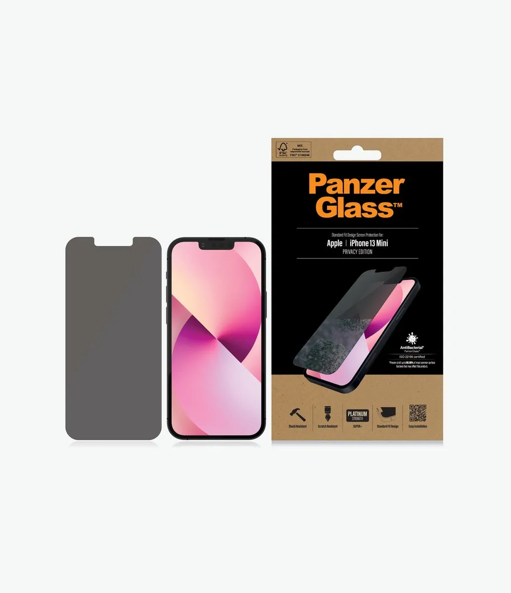 PanzerGlass iPhone 13 Mini Privacy Glass Antibacterieel