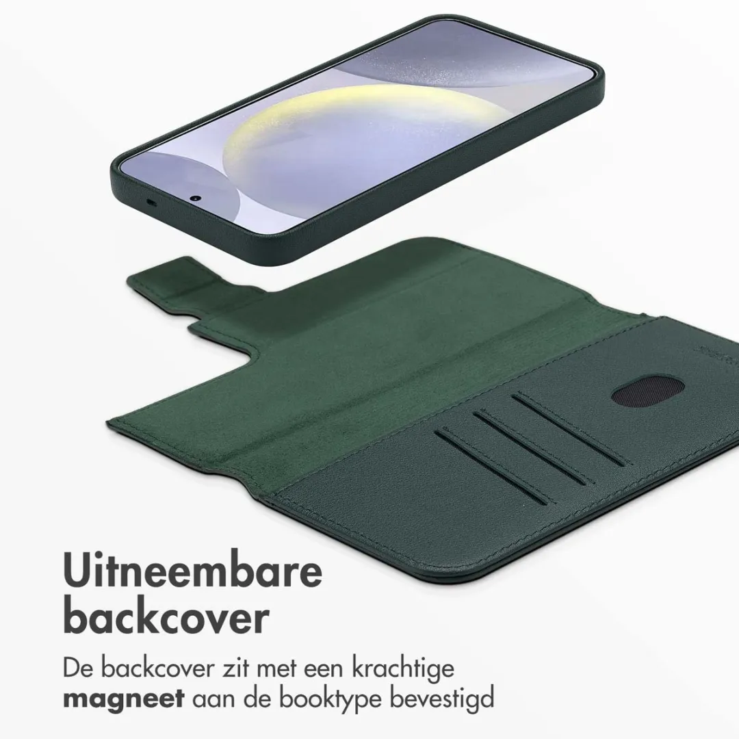 Accezz Hoesje Samsung Galaxy S25 Plus Leather Bookcase 2-in-1 - Cedar Green