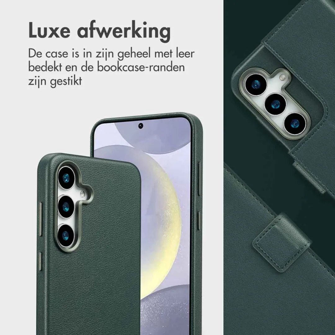 Accezz Hoesje Samsung Galaxy S25 Plus Leather Bookcase 2-in-1 - Cedar Green
