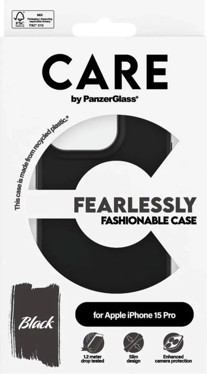 PanzerGlass CARE Fashionable Case 1430 - iPhone 15 Pro - Zwart - afbeelding 4 van 4