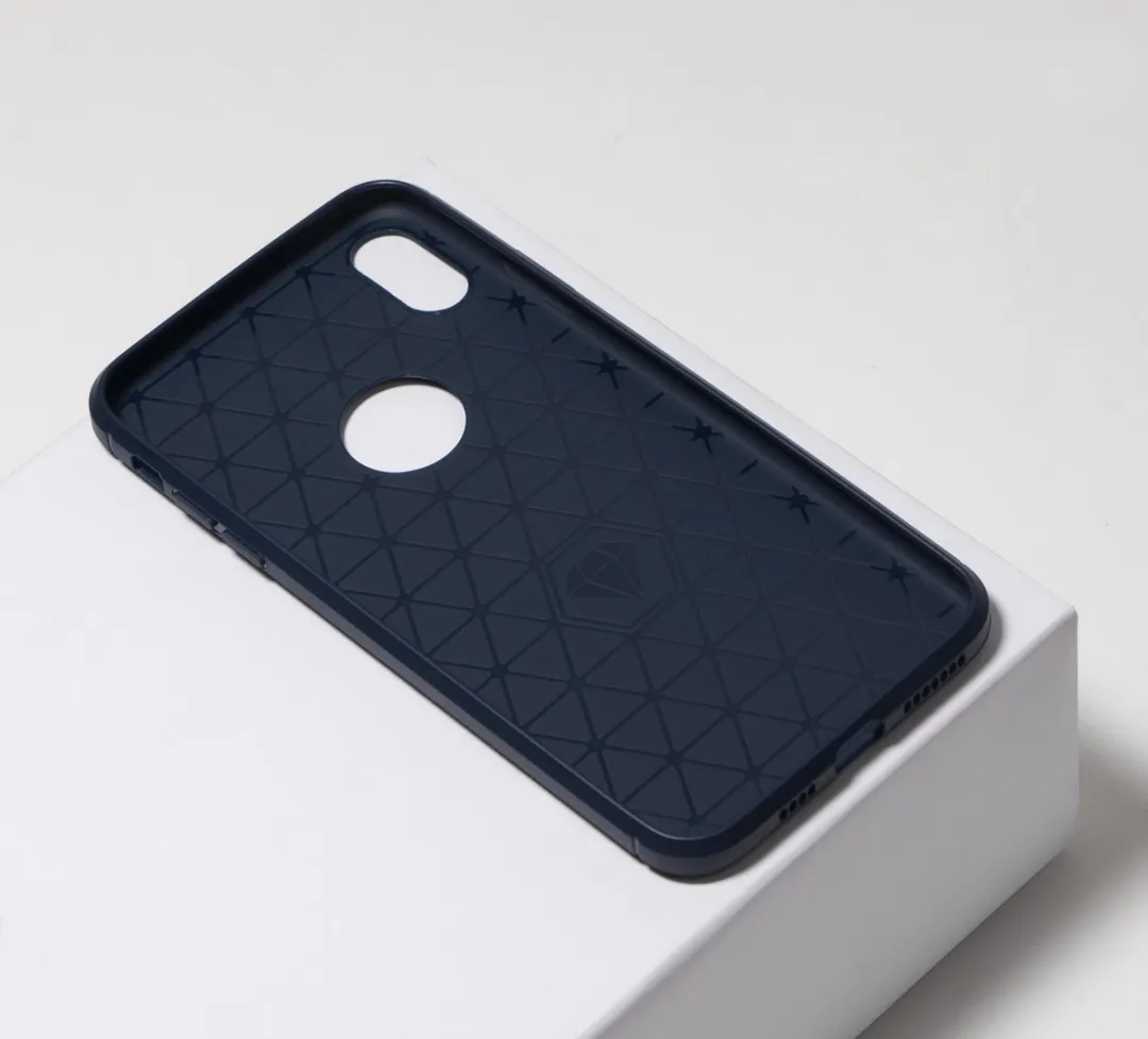 BMAX Carbon Soft Case iPhone Xs Max - Blauw