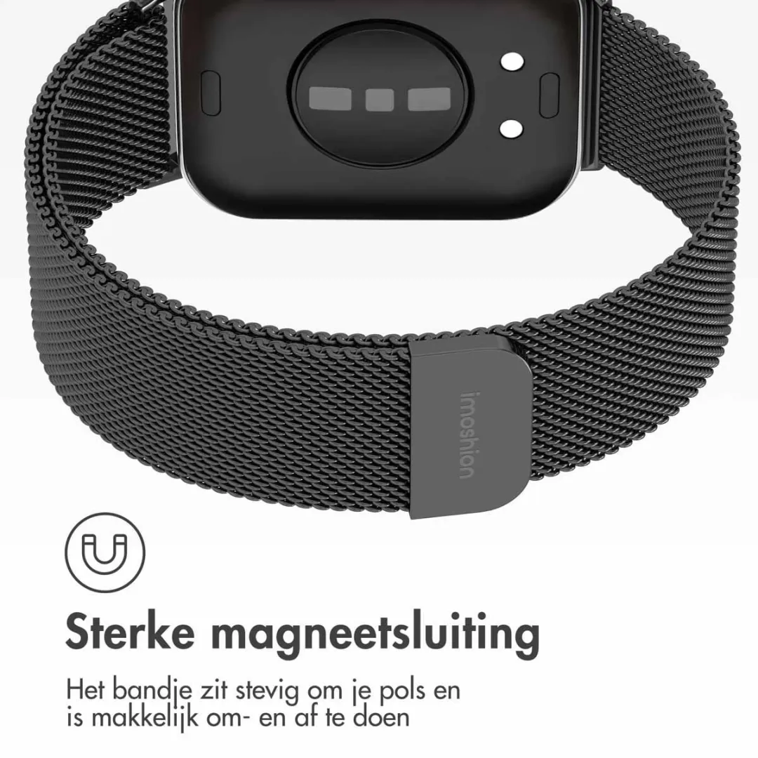 Imoshion Milanees Magnetisch Bandje Huawei Watch Fit 3 - Zwart