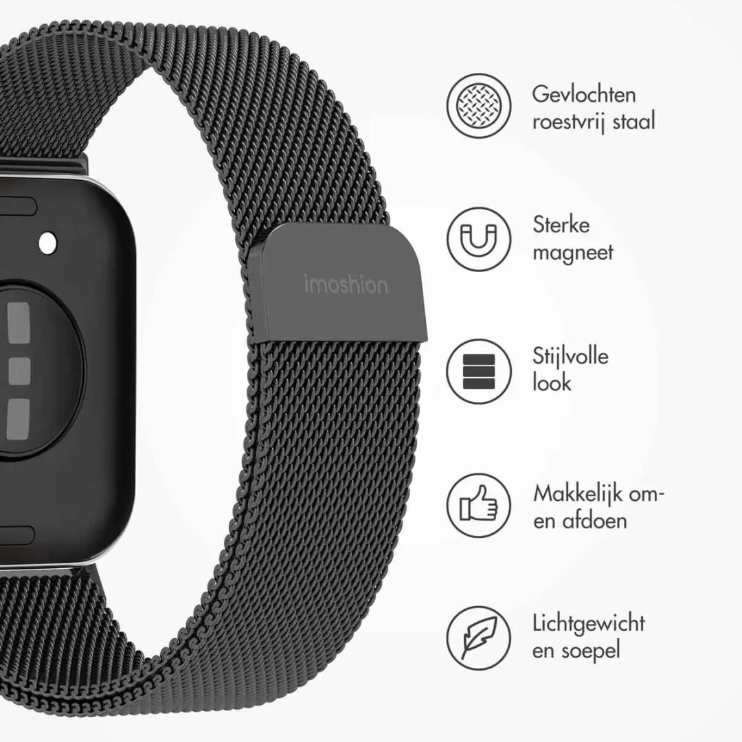 Imoshion Milanees Magnetisch Bandje Huawei Watch Fit 3 - Zwart