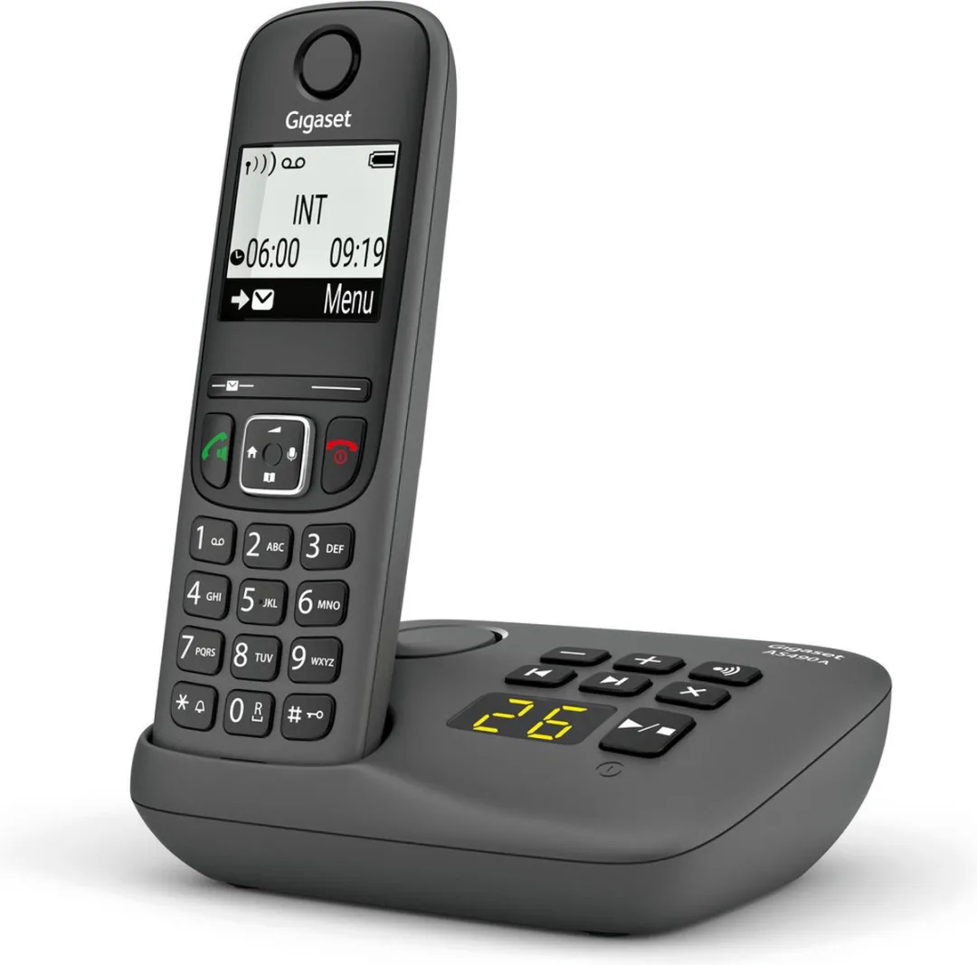 Gigaset AS490A Analoge/DECT Telefoon - 1 Handset - Zwart