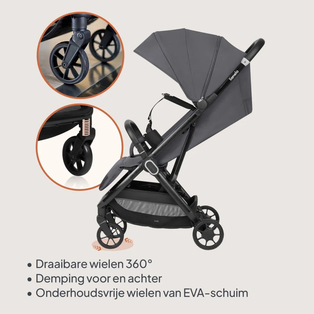 Lionelo Bess Buggy Kinderwagen - 7,5 kg Grijs - UPF50+ Kap