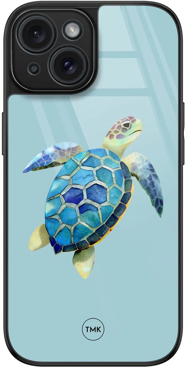 Casevibes iPhone 15 Hoesje Schildpad Blauw