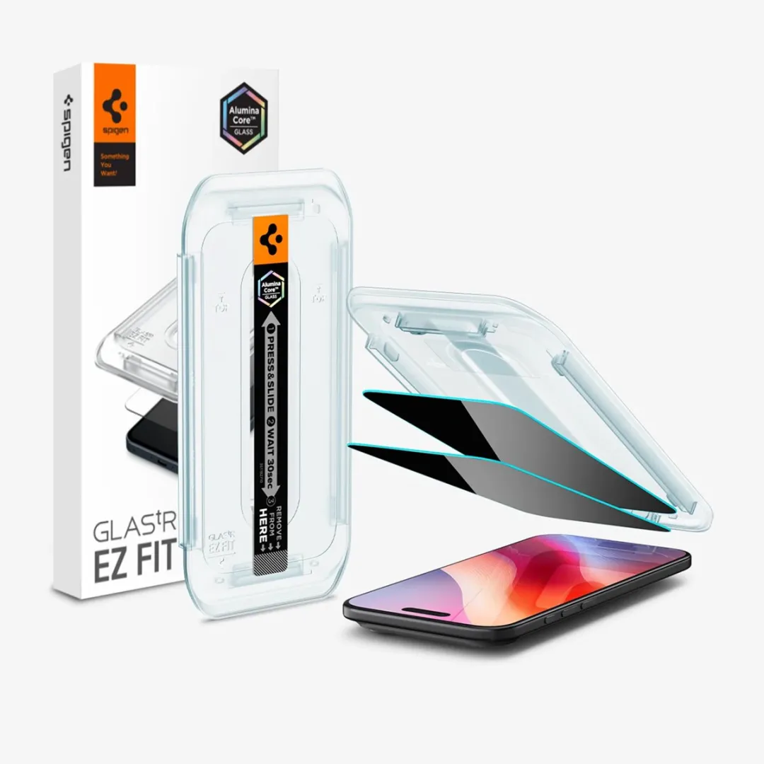 Spigen GLAStR Privacy EZ Fit AGL09862 Screenprotector - 2 Stuks