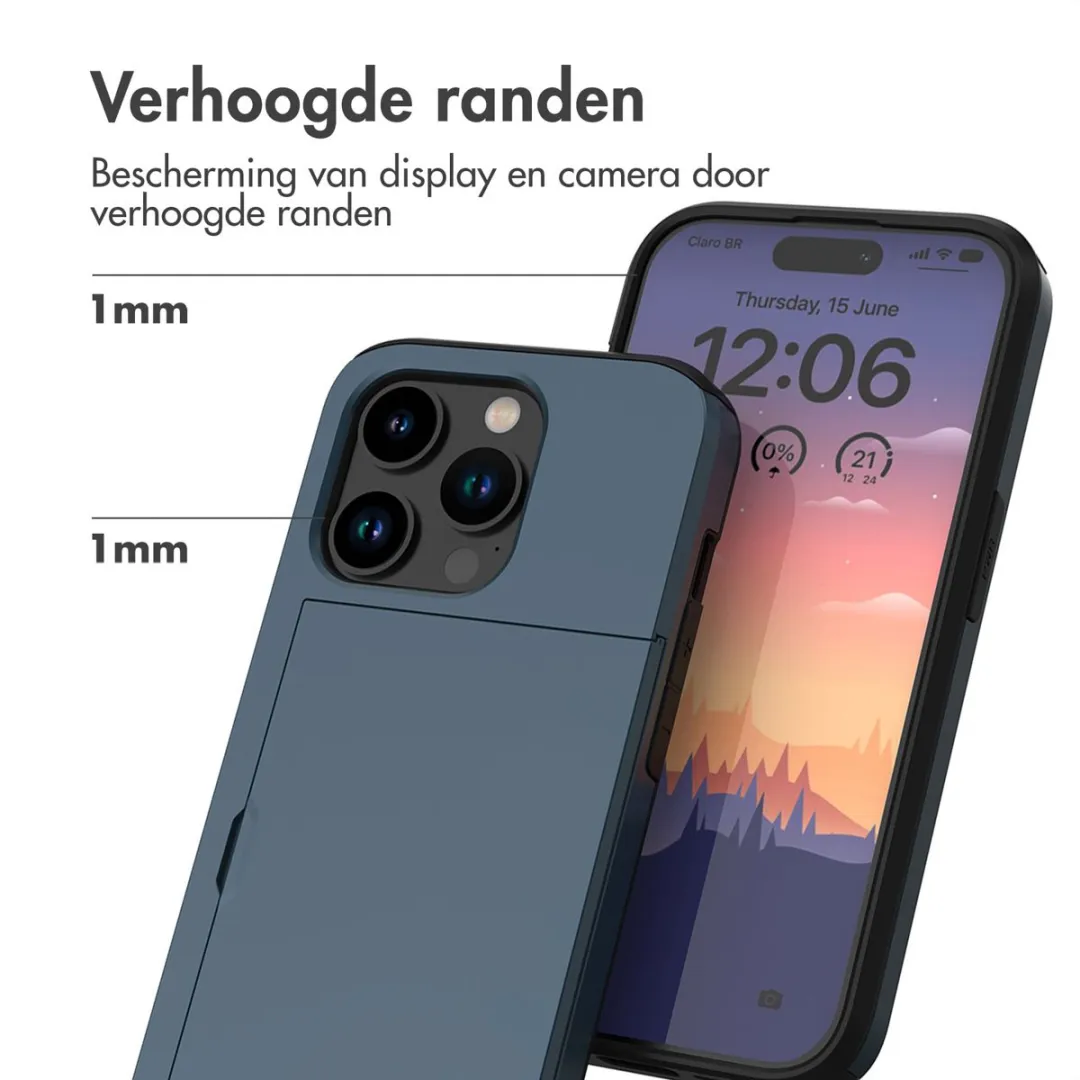 Imoshion Hoesje iPhone 15 Pro - Donkerblauw - 2 Pasjes - afbeelding 6 van 6