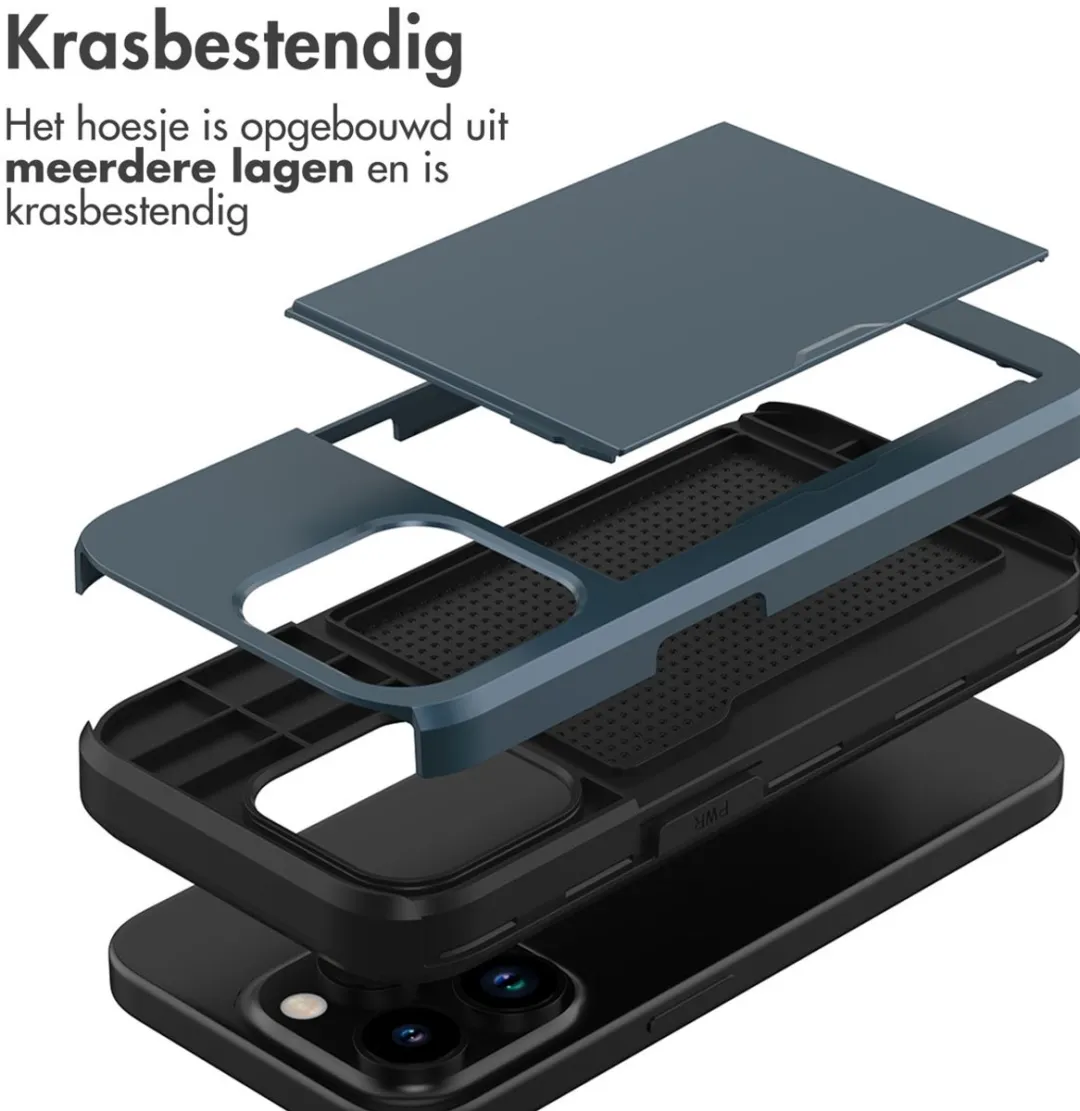 Imoshion Hoesje iPhone 15 Pro - Donkerblauw - 2 Pasjes