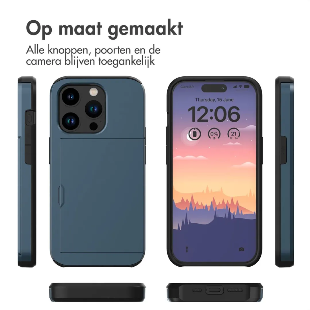 Imoshion Hoesje iPhone 15 Pro - Donkerblauw - 2 Pasjes
