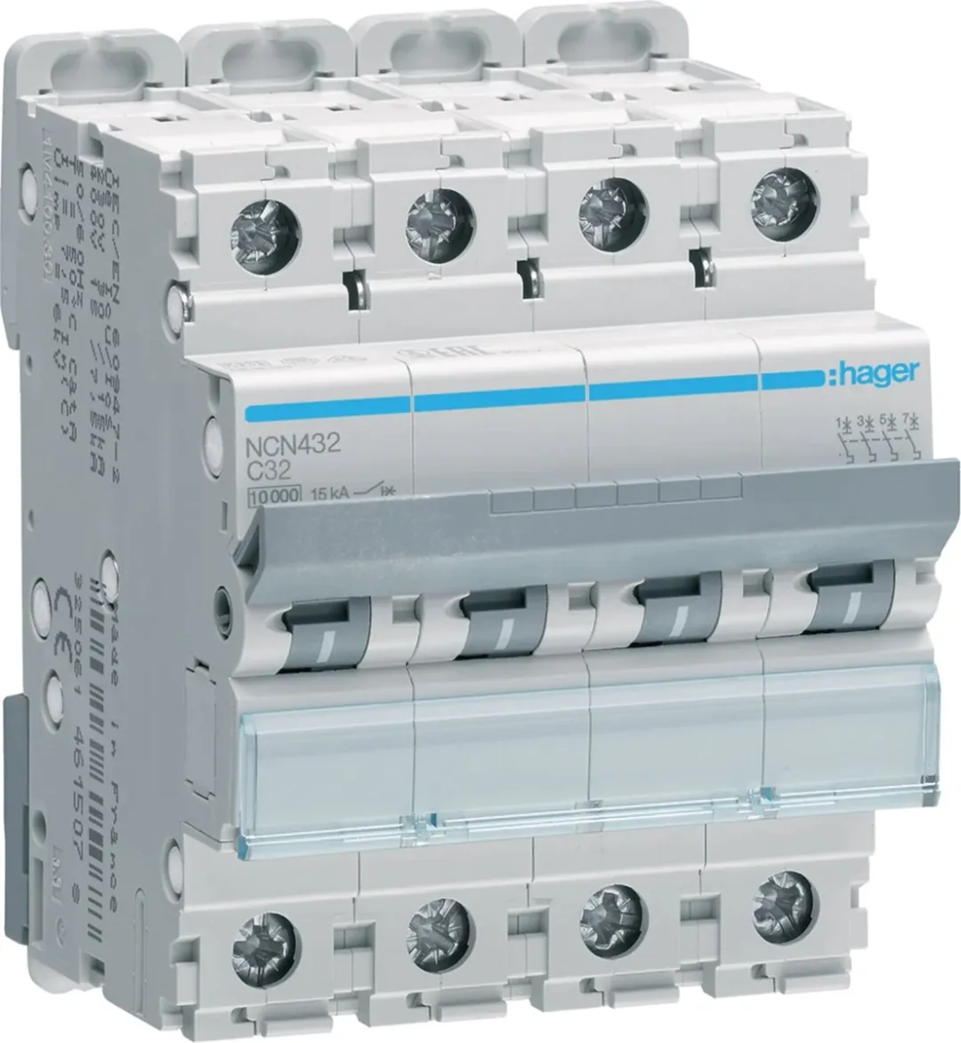 Hager NCN Installatieautomaat - 1 Stuks - Grijs/Wit