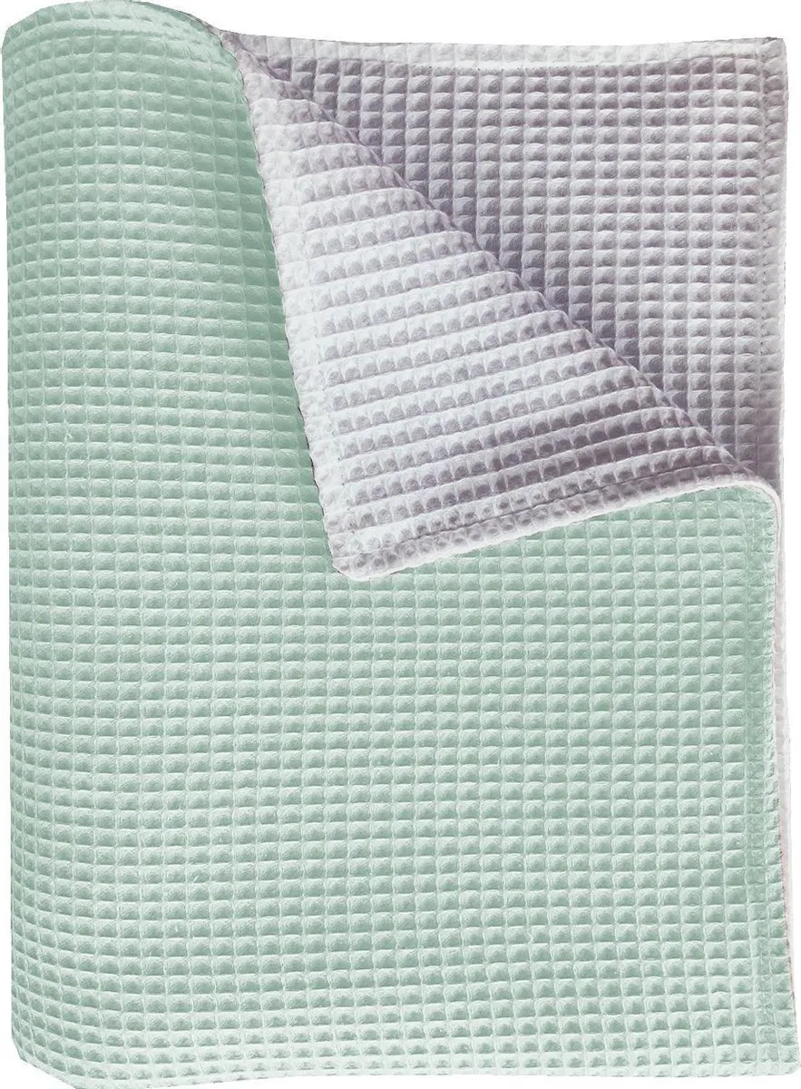 BINK Bedding Ledikantdeken Pique Mint/Wit 100x150cm