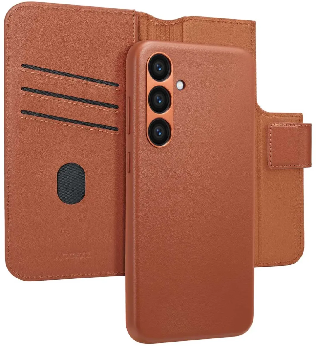 Accezz Hoesje Samsung Galaxy S23 FE - Leather Bookcase 2-in-1 - Bruin