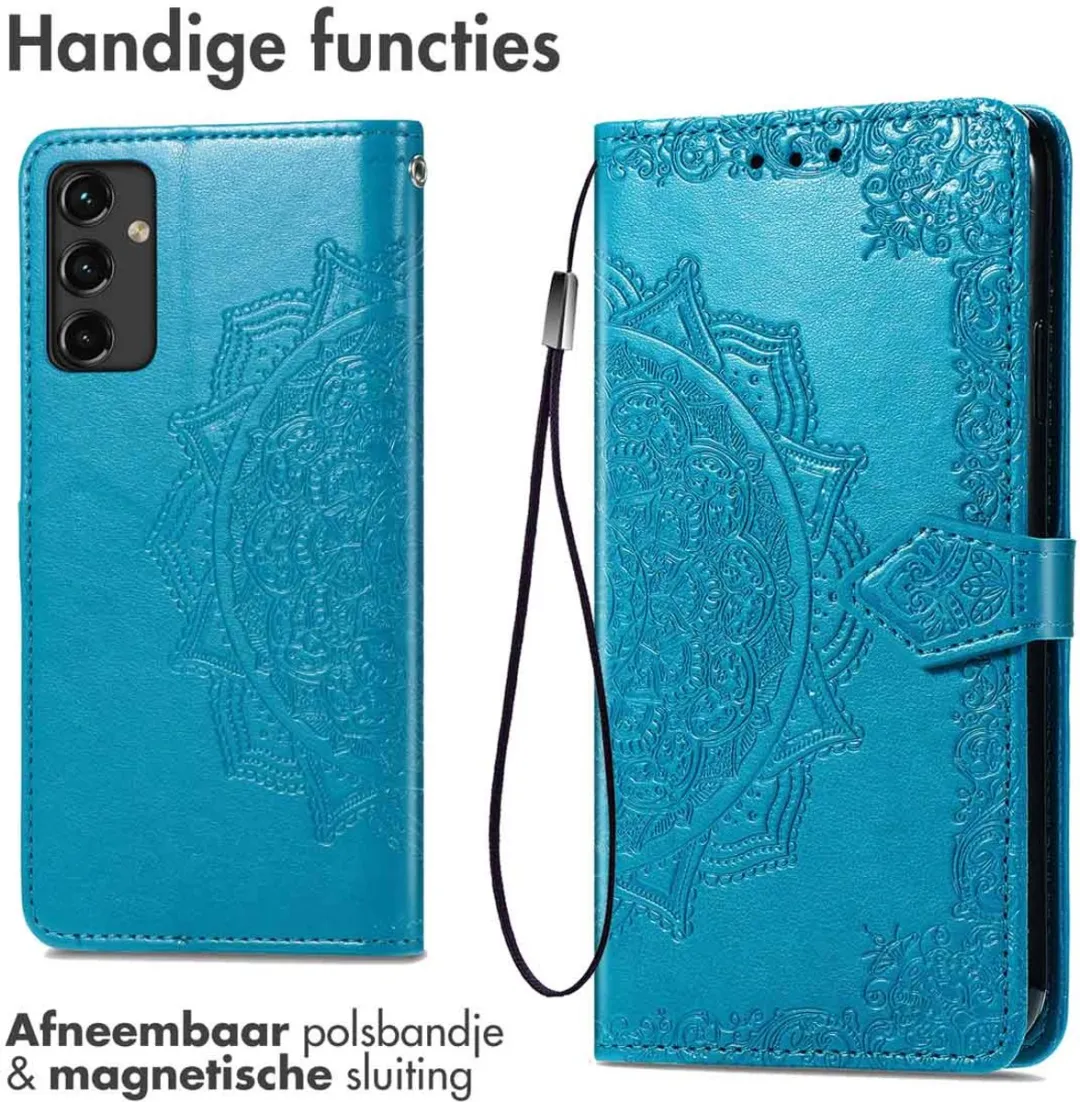 Imoshion Mandala Bookcase Hoesje Samsung Galaxy A14 - Turquoise