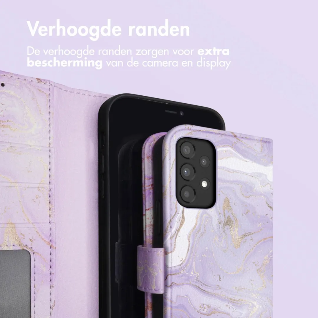 Imoshion Samsung Galaxy A33 Hoesje Purple Marble - 3 Pasjes