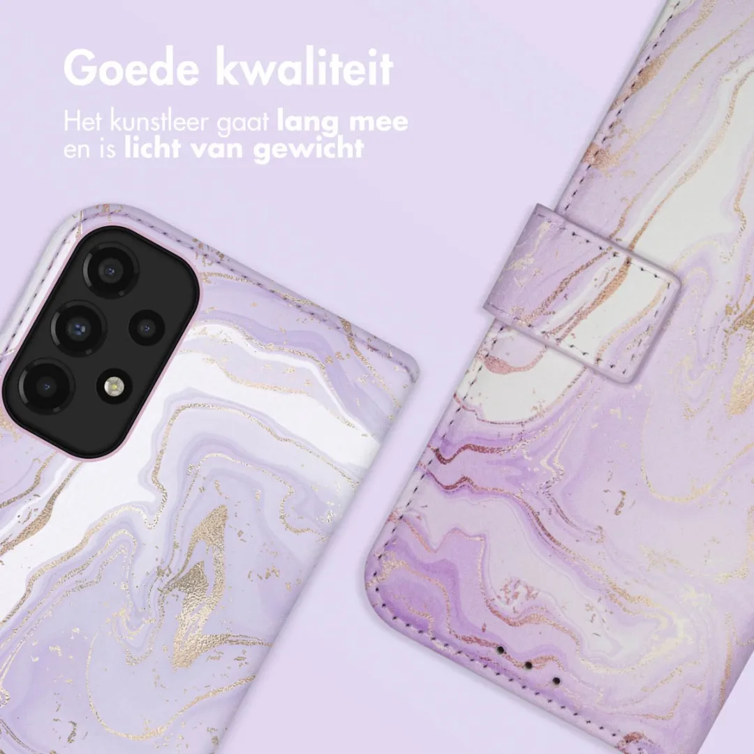 Imoshion Samsung Galaxy A33 Hoesje Purple Marble - 3 Pasjes