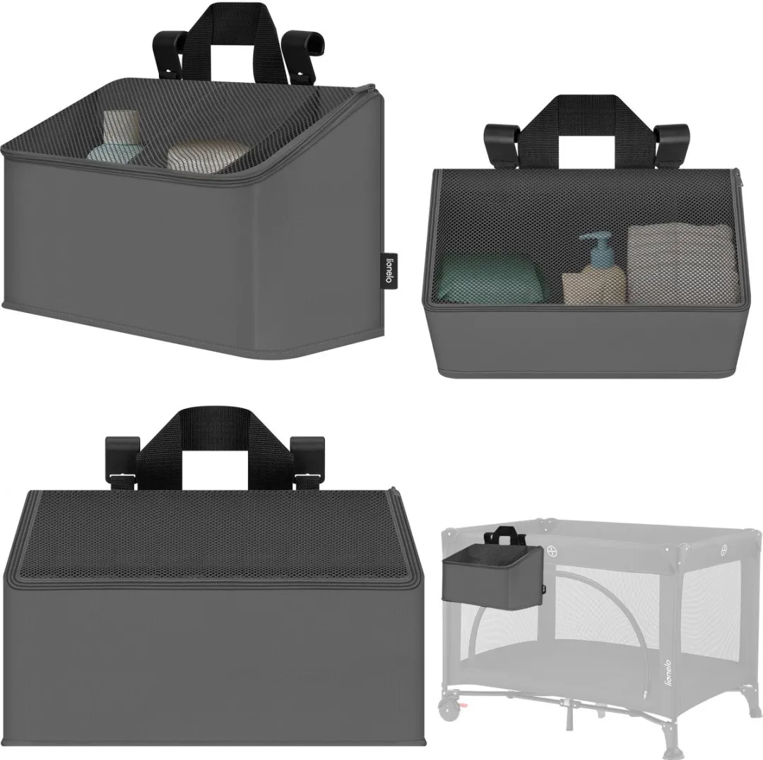 Lionelo Sidepocket Medium Reisbedorganizer 43x15x23cm - Zwart