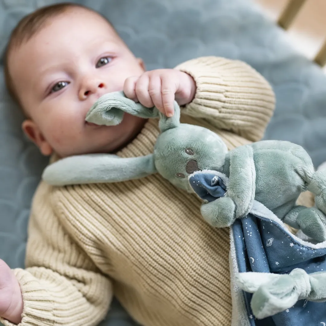 Nattou Lapidou Knuffeldoekje Konijn 50cm - Kopergroen