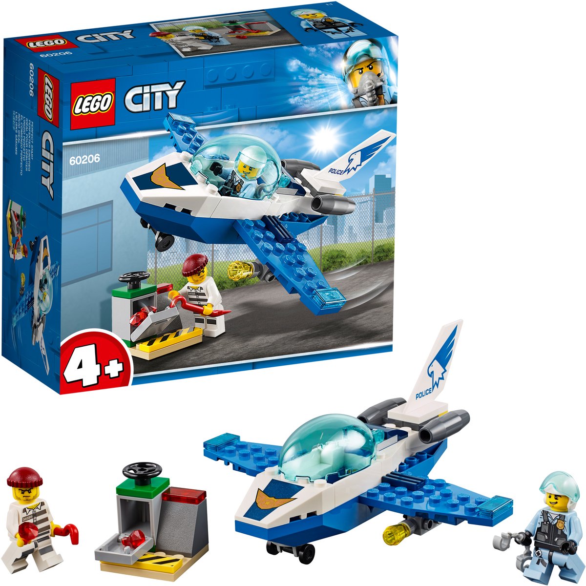 LEGO City 4+ Luchtpolitie Vliegtuigpatrouille - 60206