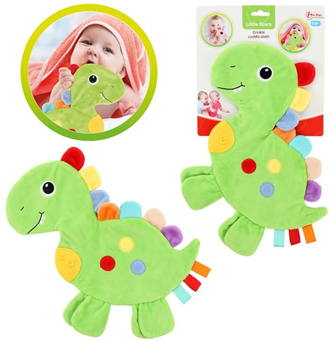 Toi-Toys Knisperdoekje Dino Junior Pluche 35cm Groen